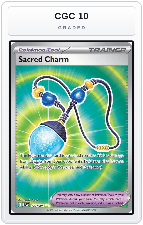 Graded - Sacred Charm - 122/094 — CGC 10 graded overlay