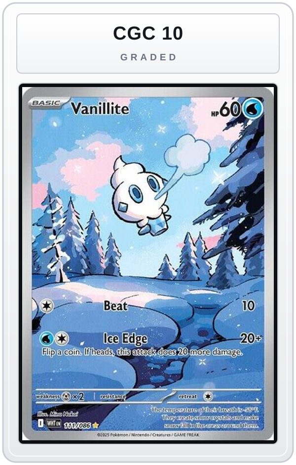Graded - Vanillite - 111/086 — CGC 10 graded overlay