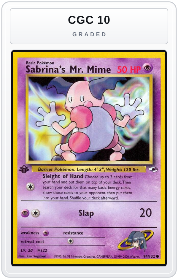 Graded - Sabrina's Mr. Mime — CGC 10 graded overlay