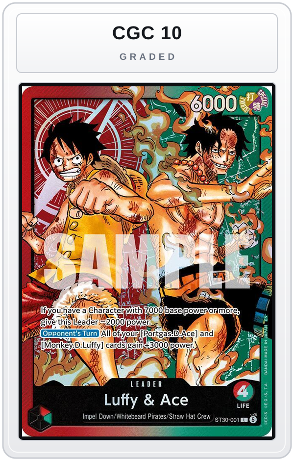 Graded - Luffy & Ace — CGC 10 graded overlay