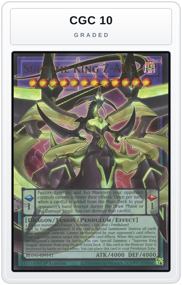 Graded - Supreme King Z-ARC — CGC 10 graded overlay