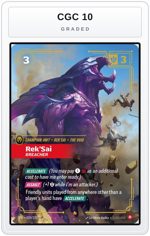 Graded - Rek'Sai - Breacher — CGC 10 graded overlay
