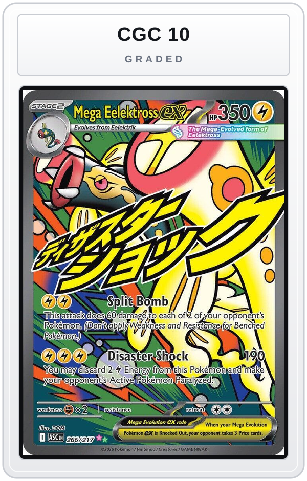 Graded - Mega Eelektross ex - 266/217 — CGC 10 graded overlay
