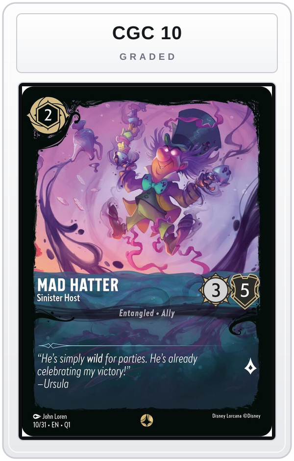 Graded - Mad Hatter - Sinister Host — CGC 10 graded overlay
