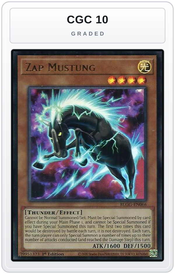 Graded - Zap Mustung — CGC 10 graded overlay