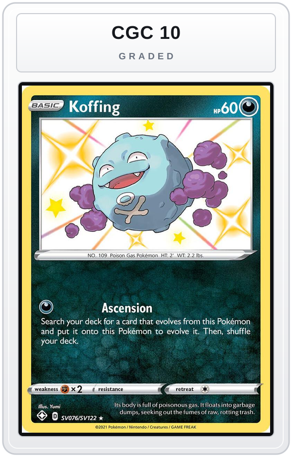 Graded - Koffing — CGC 10 graded overlay