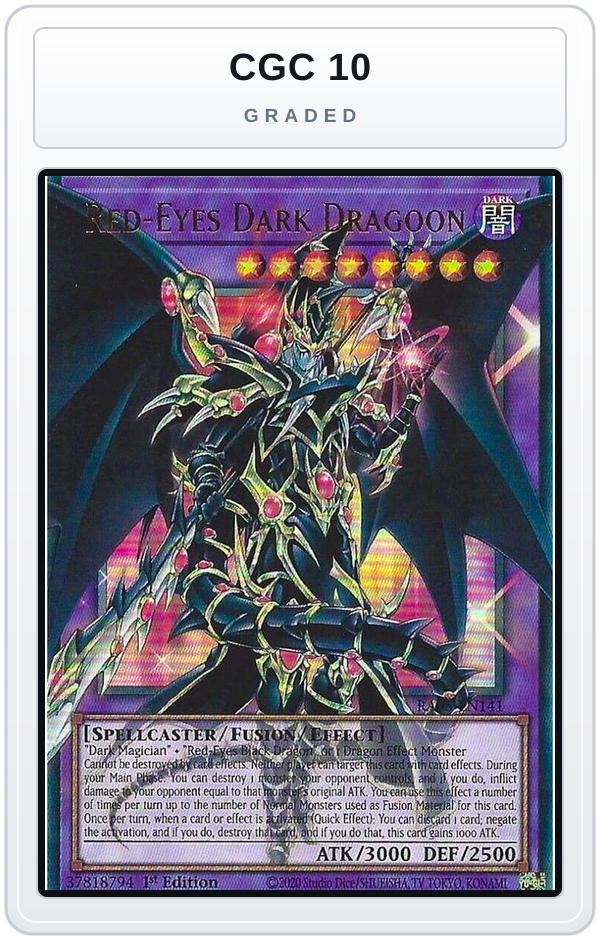 Graded - Red-Eyes Dark Dragoon — CGC 10 graded overlay