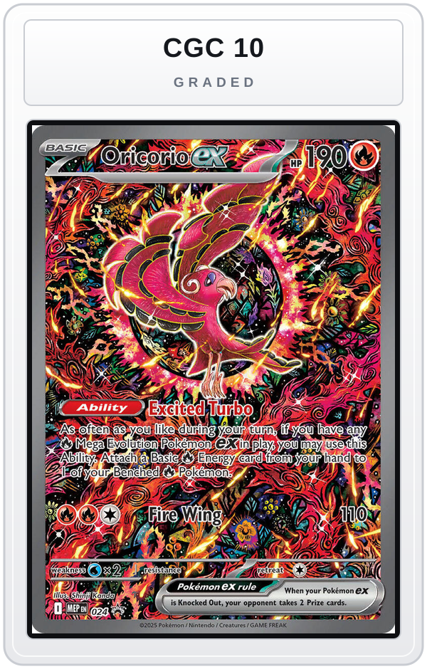 Graded - Oricorio ex - 024 — CGC 10 graded overlay