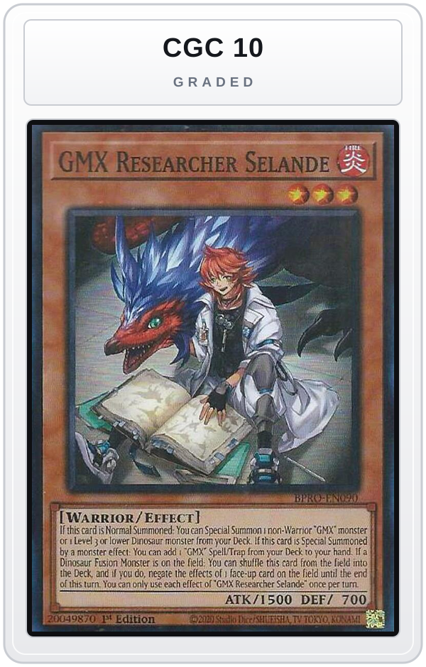 Graded - GMX Researcher Selande — CGC 10 graded overlay