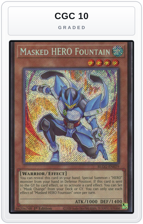 Graded - Masked HERO Fountain — CGC 10 graded overlay
