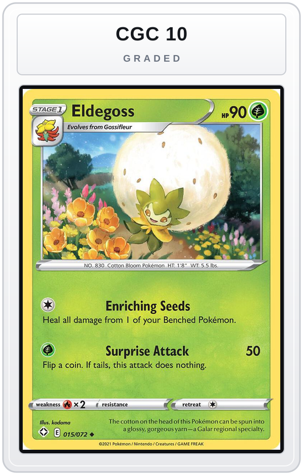 Graded - Eldegoss — CGC 10 graded overlay