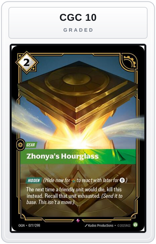Graded - Zhonya's Hourglass — CGC 10 graded overlay