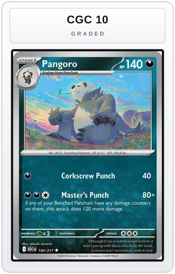 Graded - Pangoro — CGC 10 graded overlay