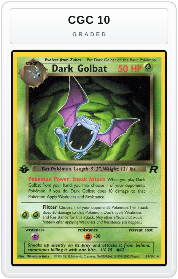 Graded - Dark Golbat (24) — CGC 10 graded overlay
