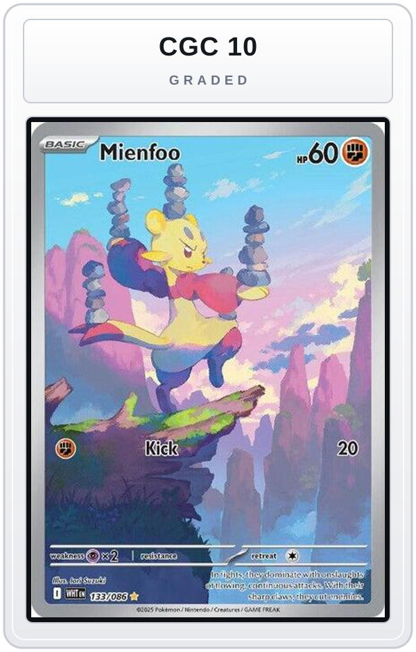 Graded - Mienfoo - 133/086 — CGC 10 graded overlay