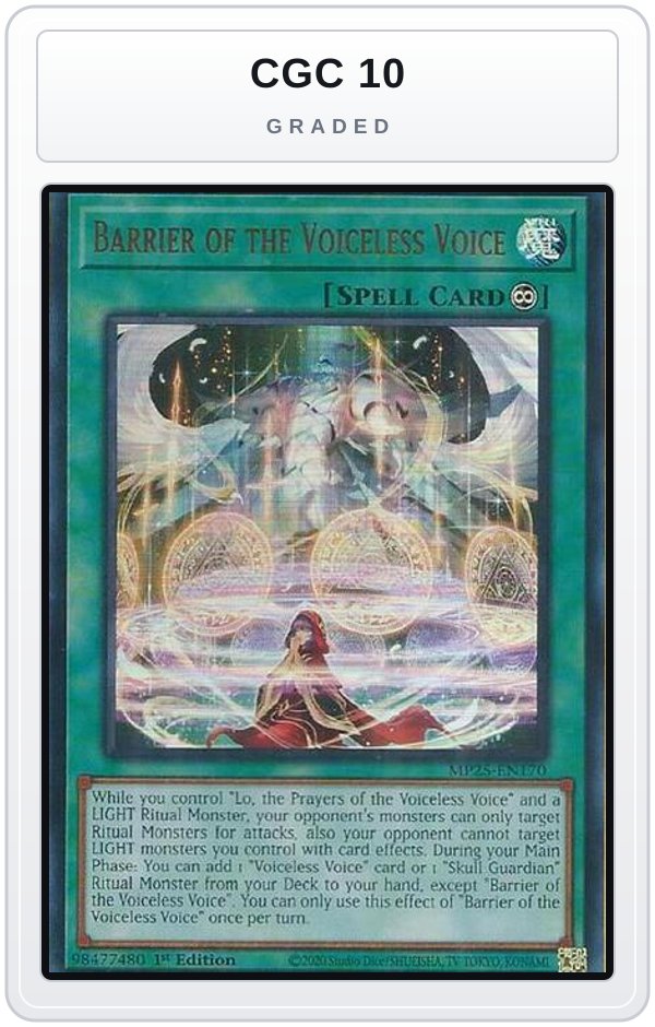 Graded - Barrier of the Voiceless Voice — CGC 10 graded overlay