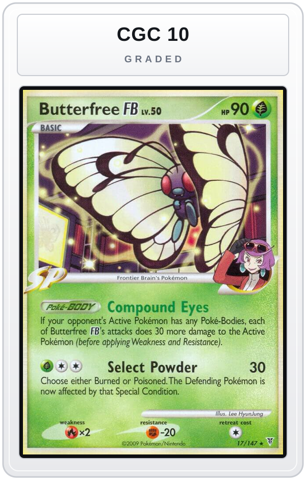 Graded - Butterfree FB — CGC 10 graded overlay