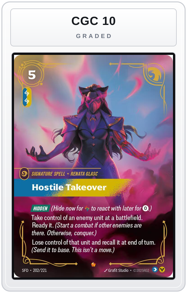 Graded - Hostile Takeover — CGC 10 graded overlay