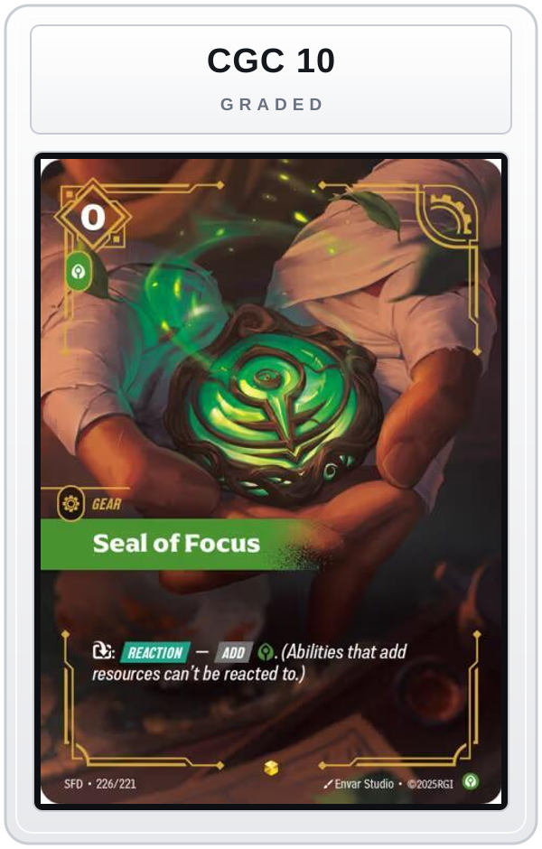 Graded - Seal of Focus (Overnumbered) — CGC 10 graded overlay
