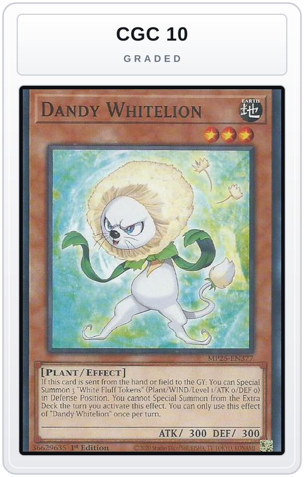 Graded - Dandy Whitelion — CGC 10 graded overlay