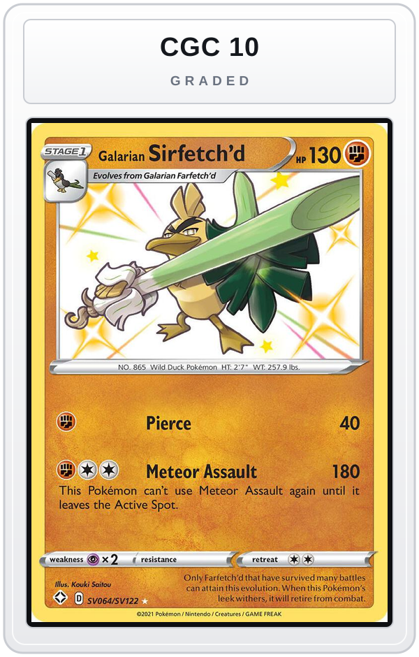 Graded - Galarian Sirfetch'd — CGC 10 graded overlay