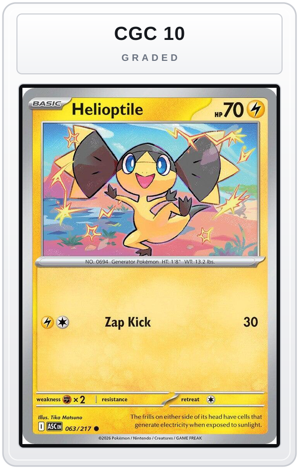 Graded - Helioptile — CGC 10 graded overlay