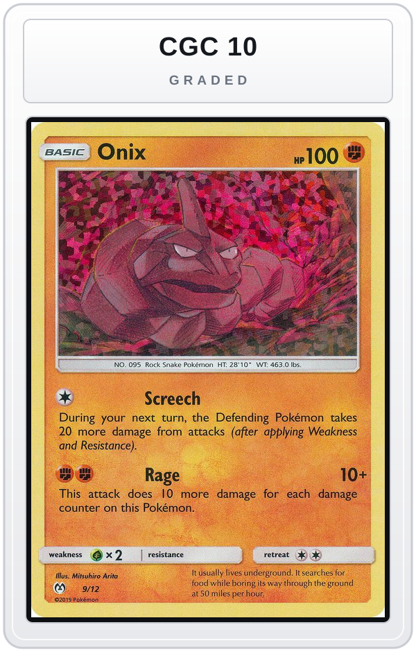Graded - Onix - 9/12 — CGC 10 graded overlay
