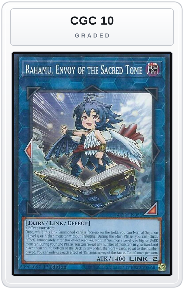Graded - Rahamu, Envoy of the Sacred Tome — CGC 10 graded overlay