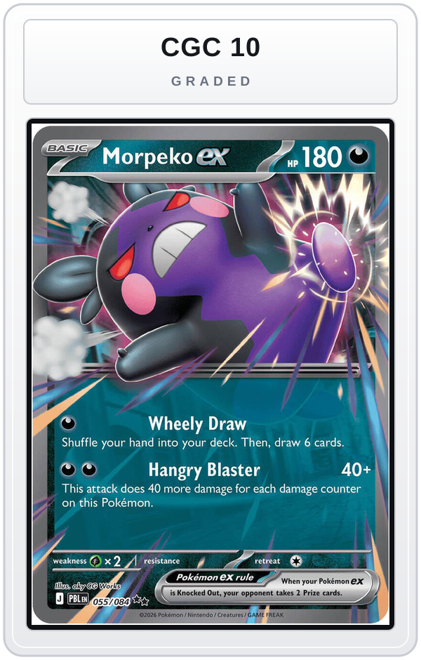 Graded - Morpeko ex - 055/084 — CGC 10 graded overlay