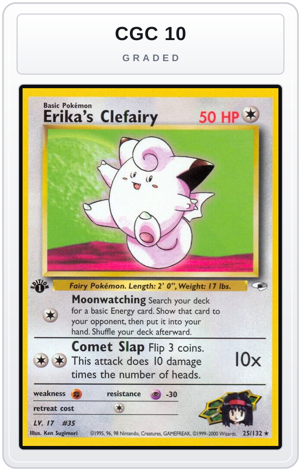 Graded - Erika's Clefairy — CGC 10 graded overlay