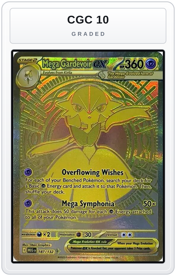 Graded - Mega Gardevoir ex - 187/132 — CGC 10 graded overlay
