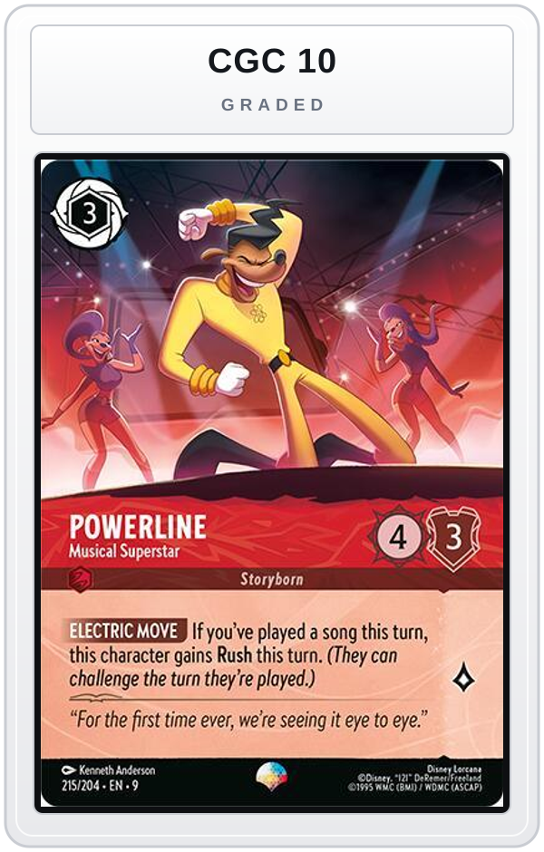 Graded - Powerline - Musical Superstar (Epic) — CGC 10 graded overlay