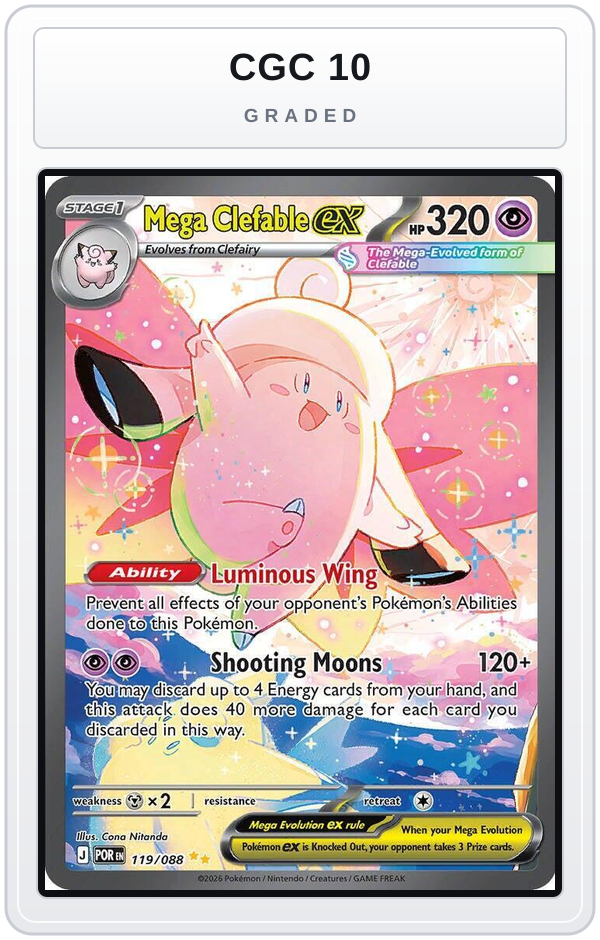 Graded - Mega Clefable ex - 119/088 — CGC 10 graded overlay