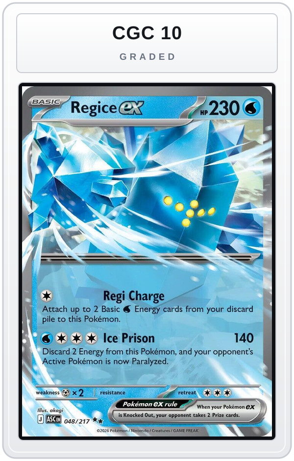 Graded - Regice ex — CGC 10 graded overlay