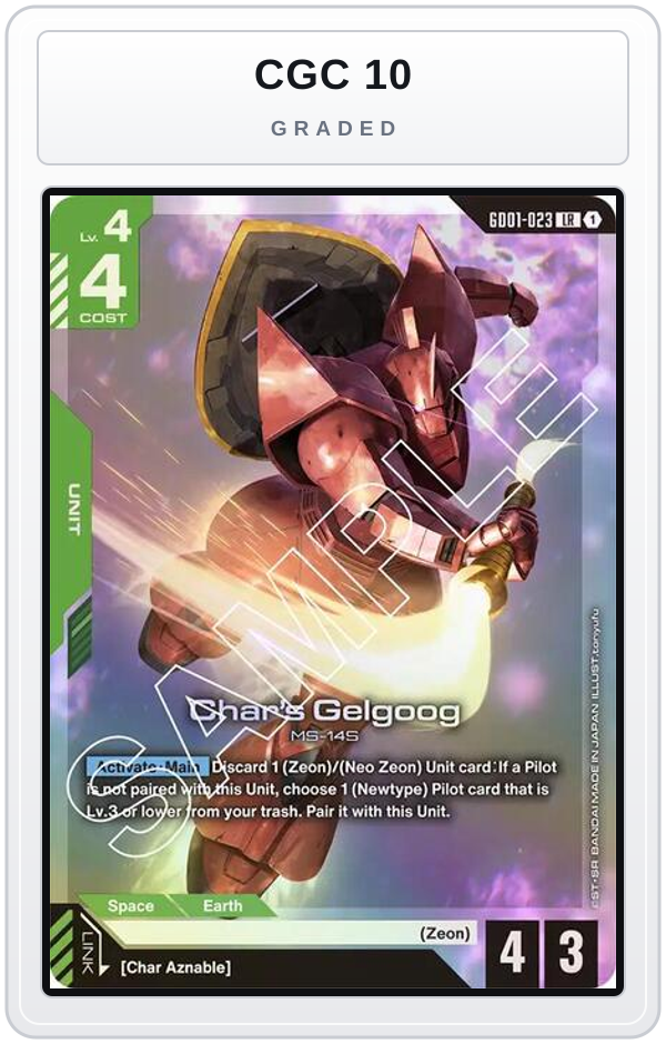 Graded - Char's Gelgoog — CGC 10 graded overlay