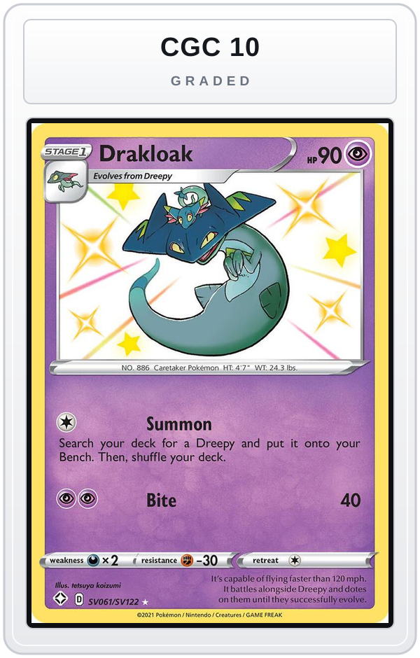 Graded - Drakloak — CGC 10 graded overlay