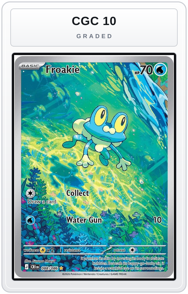 Graded - Froakie - 088/086 — CGC 10 graded overlay