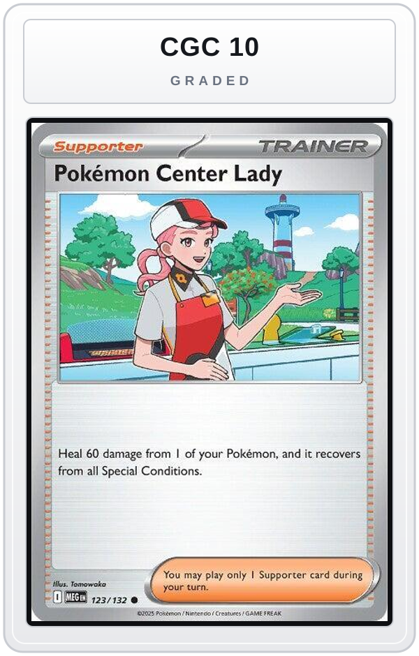 Graded - Pokemon Center Lady — CGC 10 graded overlay