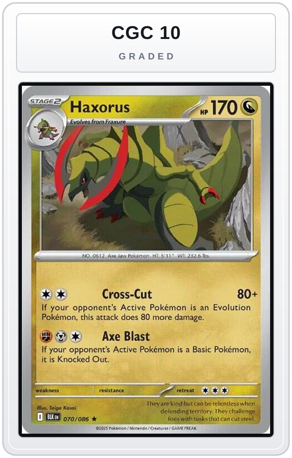 Graded - Haxorus — CGC 10 graded overlay