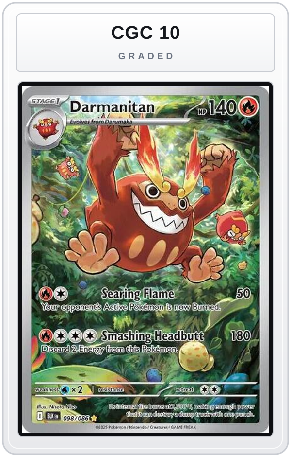 Graded - Darmanitan - 098/086 — CGC 10 graded overlay