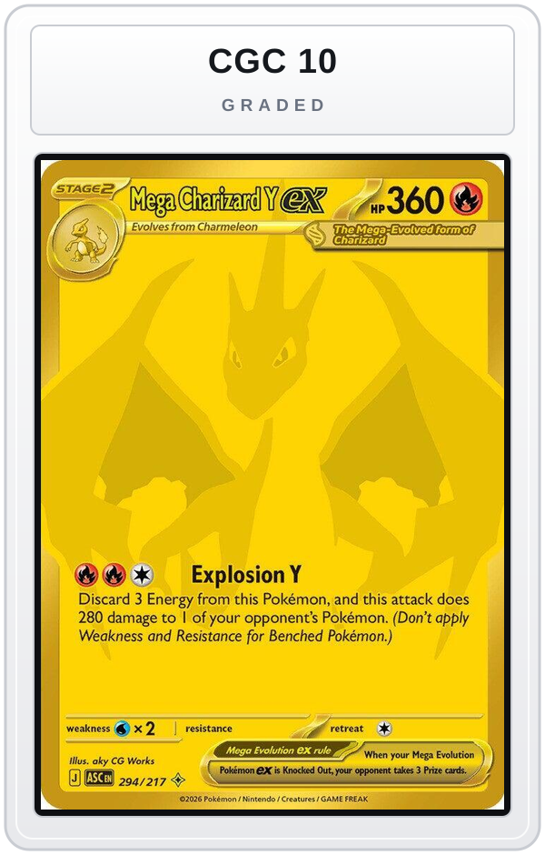 Graded - Mega Charizard Y ex - 294/217 — CGC 10 graded overlay