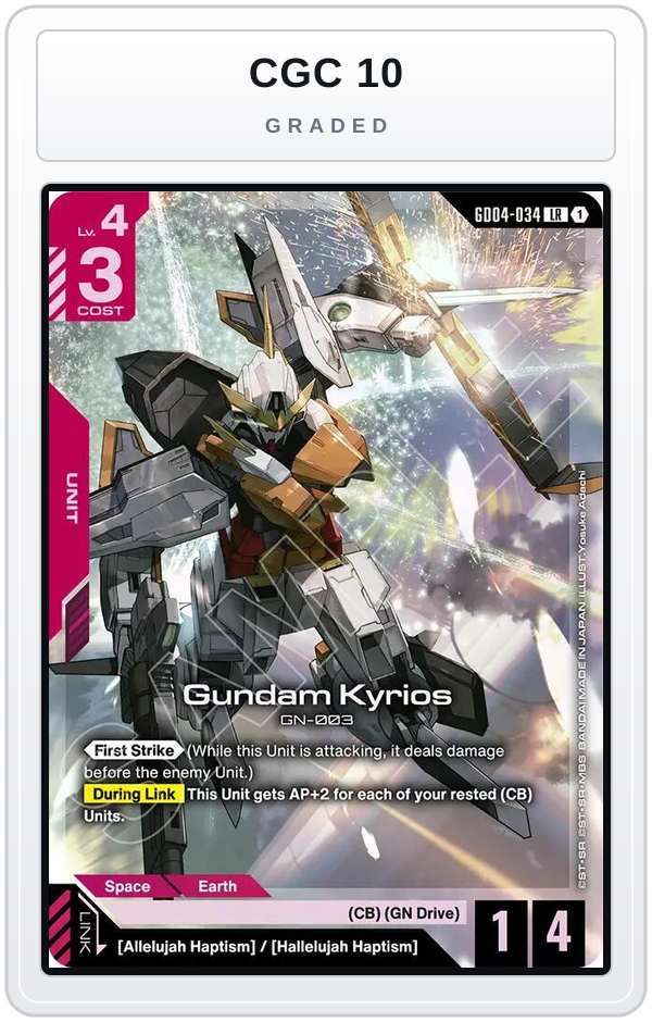 Graded - Gundam Kyrios — CGC 10 graded overlay