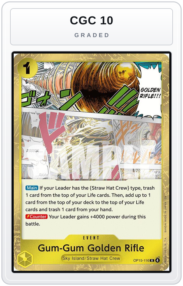 Graded - Gum-Gum Golden Rifle — CGC 10 graded overlay