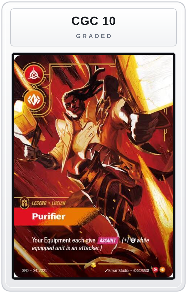 Graded - Lucian - Purifier (Overnumbered) — CGC 10 graded overlay