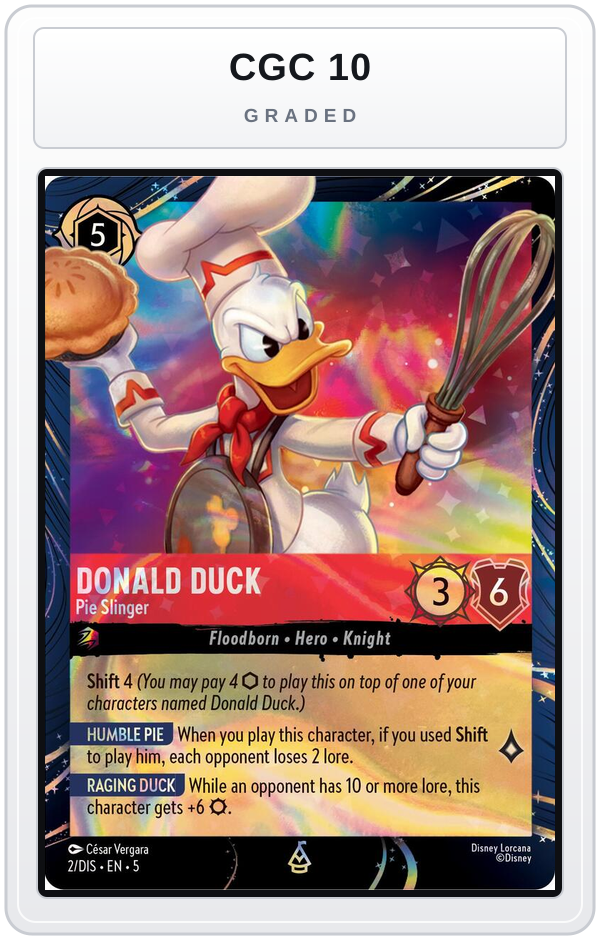 Graded - Donald Duck - Pie Slinger — CGC 10 graded overlay
