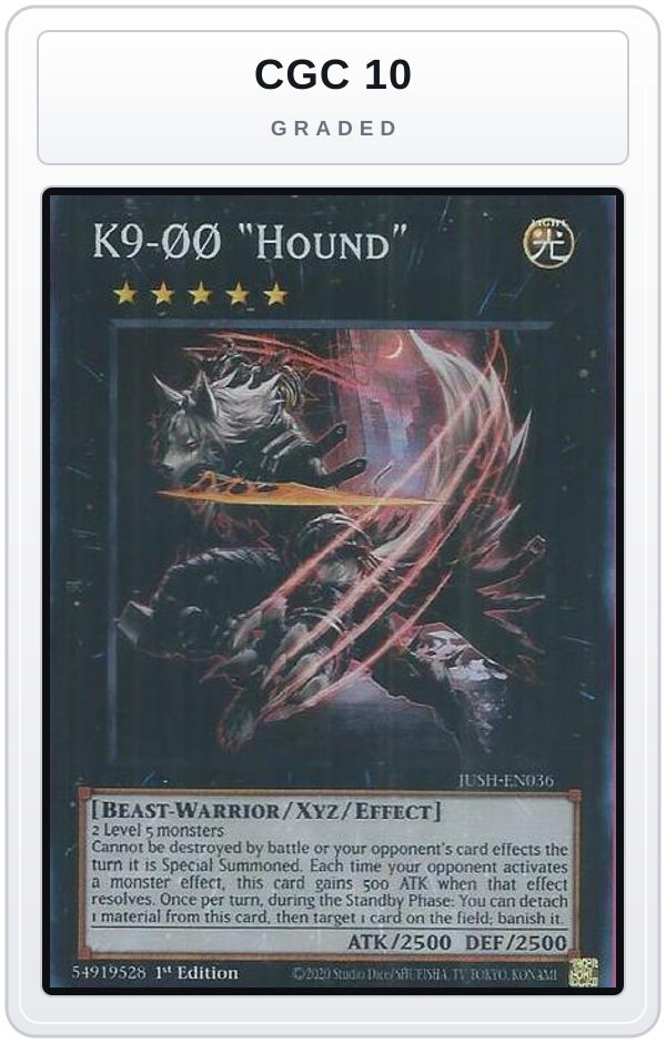 Graded - K9-00 "Hound" (Super Rare) — CGC 10 graded overlay