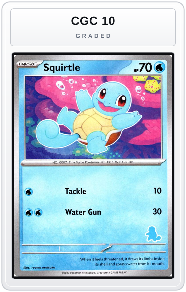 Graded - Squirtle — CGC 10 graded overlay