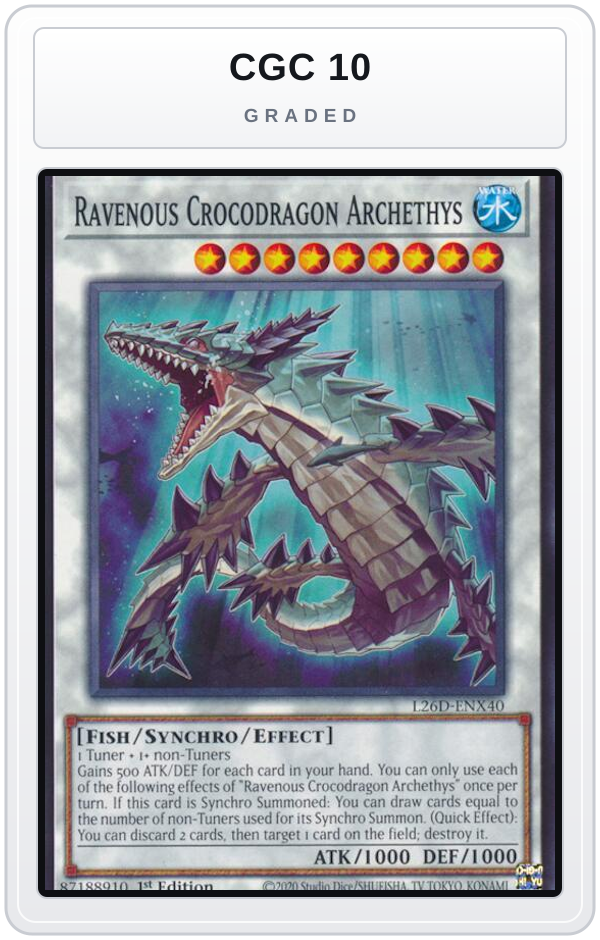 Graded - Ravenous Crocodragon Archethys — CGC 10 graded overlay