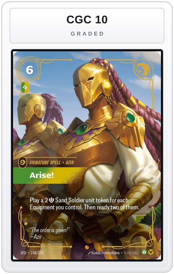 Graded - Arise! — CGC 10 graded overlay