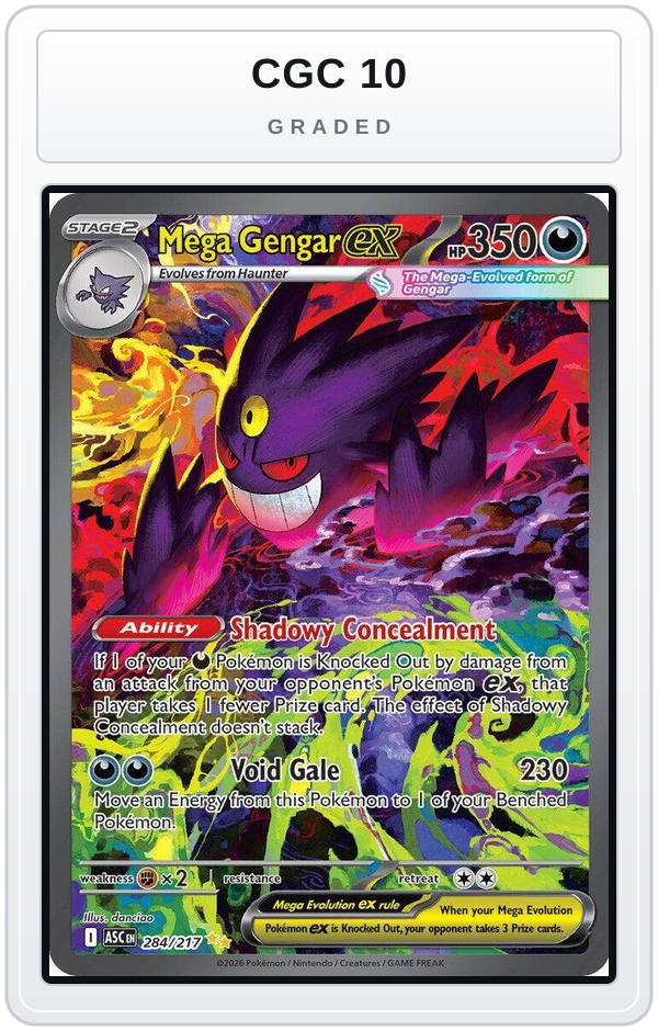 Graded - Mega Gengar ex - 284/217 — CGC 10 graded overlay